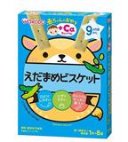 和光堂嬰幼兒餅乾  +Ca毛豆餅乾 9个月起零食（1條X8袋）（34g）