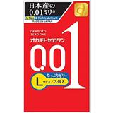 日本冈本001安全套L尺寸多润滑啫喱型（3个入）